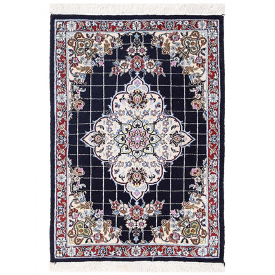 Tapis unique en laine et soie 2 pi x 2 pi 11 po Arsenio