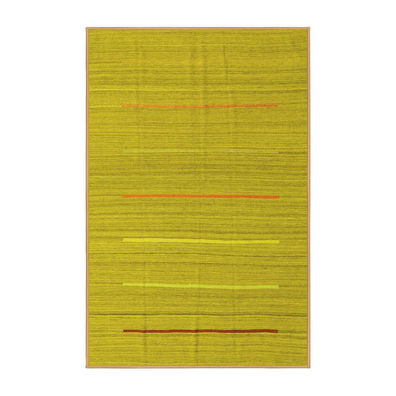 Tapis contemporains jaunes lavables à la machine 2785, Rectangle 7 pi x 9 pi