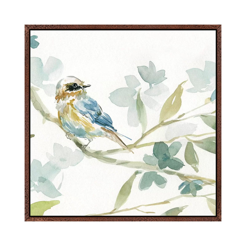 Spring Melody I by Carol Robinson - Painting on Canvas, 45.72 cm H x 45.72 cm W, Classic Brown Wood Framed Canvas