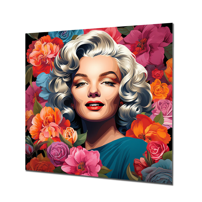 Marilyns Vibrance 1 - Art mural en métal Pop Art, H 16 po x l 16 po