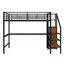 Metal Full Loft Bed With Wardrobe And LED Light-551517334