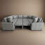 Canapé-lit modulaire en U 108,7 po avec ports USB et porte-gobelets - Canapé-lit moelleux en chenille avec 4 coussins décoratifs pour le salon-220347288
