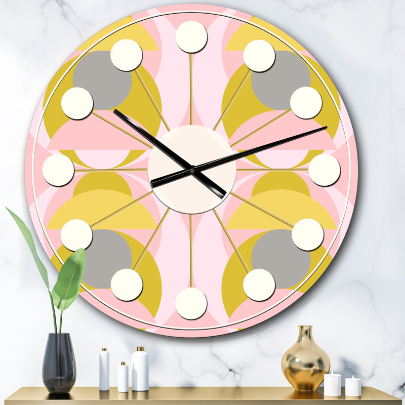 Horloge murale rétro Mid-Century, Surdimensionné
