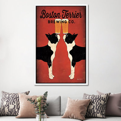 Boston Terrier Brewing Co. 1 Piece Single Picture Frame and Floater Frame Wall Art on Canvas