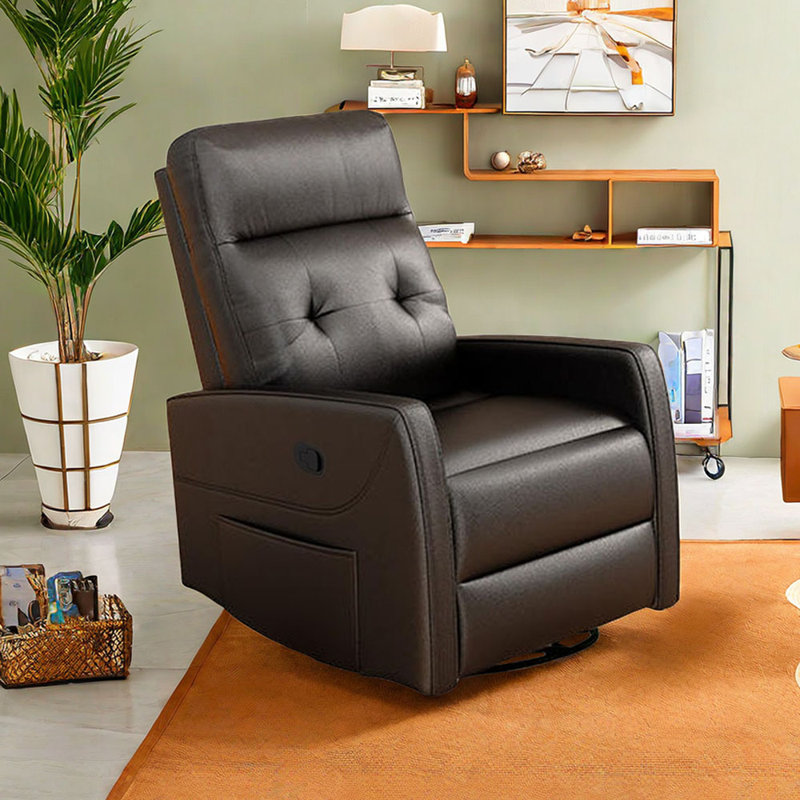 Shimere Faux Leather Recliner, Black