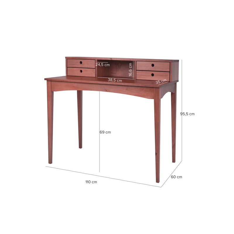Woodmore Solid Wood Writing Desk, Cherry brown, Cherry brown