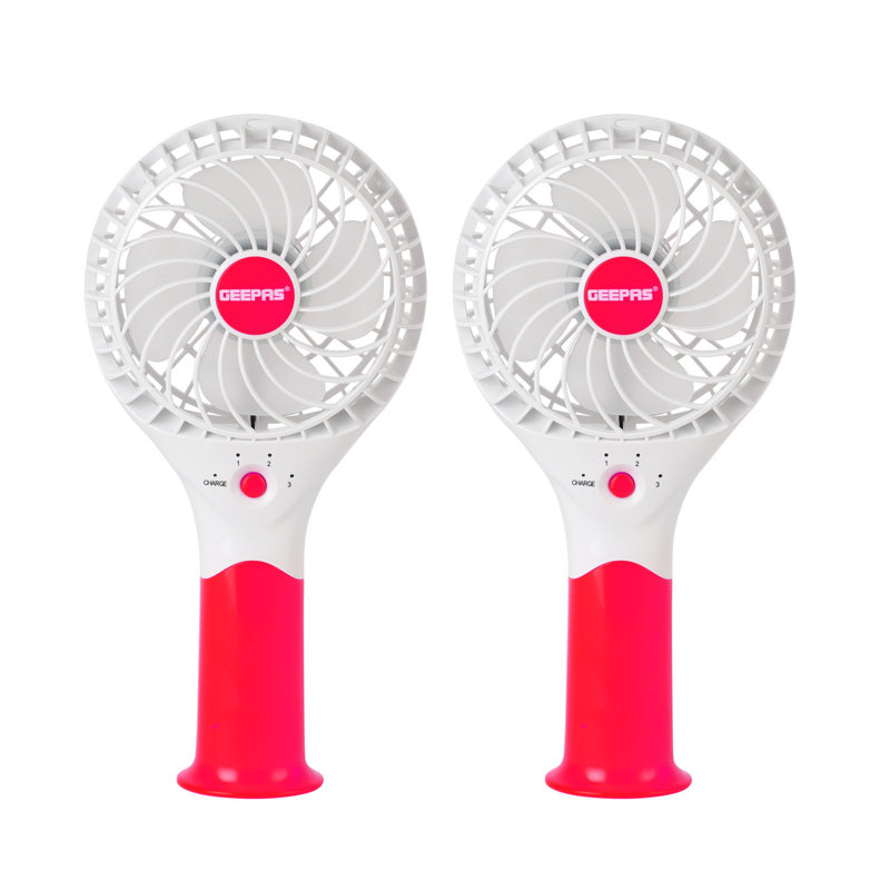 GEEPAS Rechargeable Fan | Mini Portable USB Handheld Fan for Home Office Travel Outdoor Personal Use | 3 Speed Settings 8Hr Run Time | Ultra Quiet Lightweight Air Circulator | 2 Year Warranty