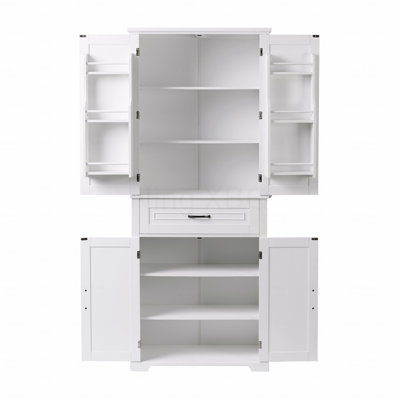 Bathroom Storage Cabinet With Doors And Drawer, Multiple Storage Space, Adjustable Shelves