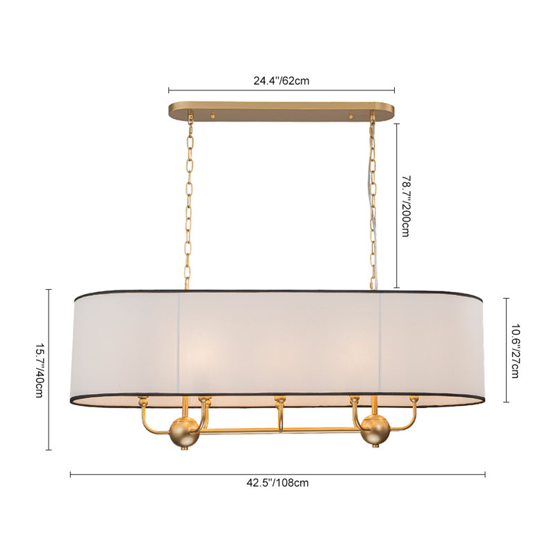 Mihaica 8-Light Dimmable Oval Linear Chandelier