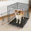 Cage à chien pliable en métal avec plateau en plastique