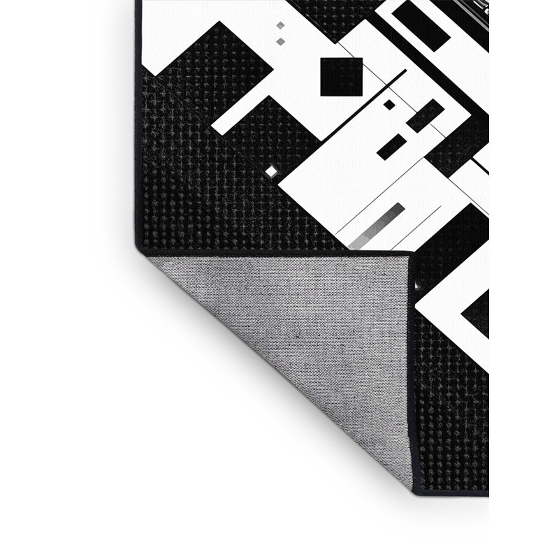 Machine Washable Hubbard Scoreboard Display Sleek & Chic Modern Geometric Rug in Green – Black Binding, 2x4