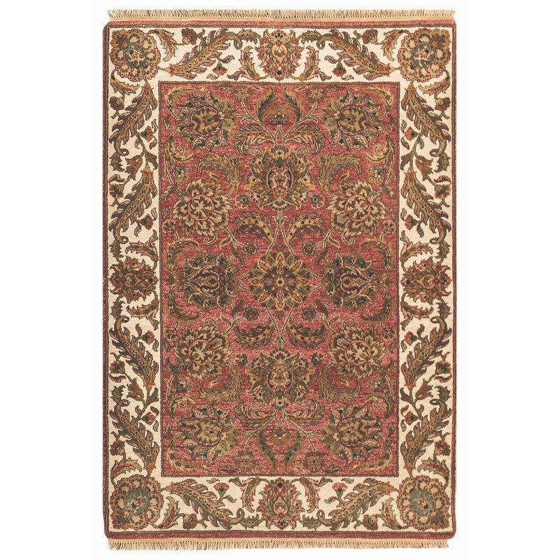 Tapis rouille et beige noué à la main de haute qualité