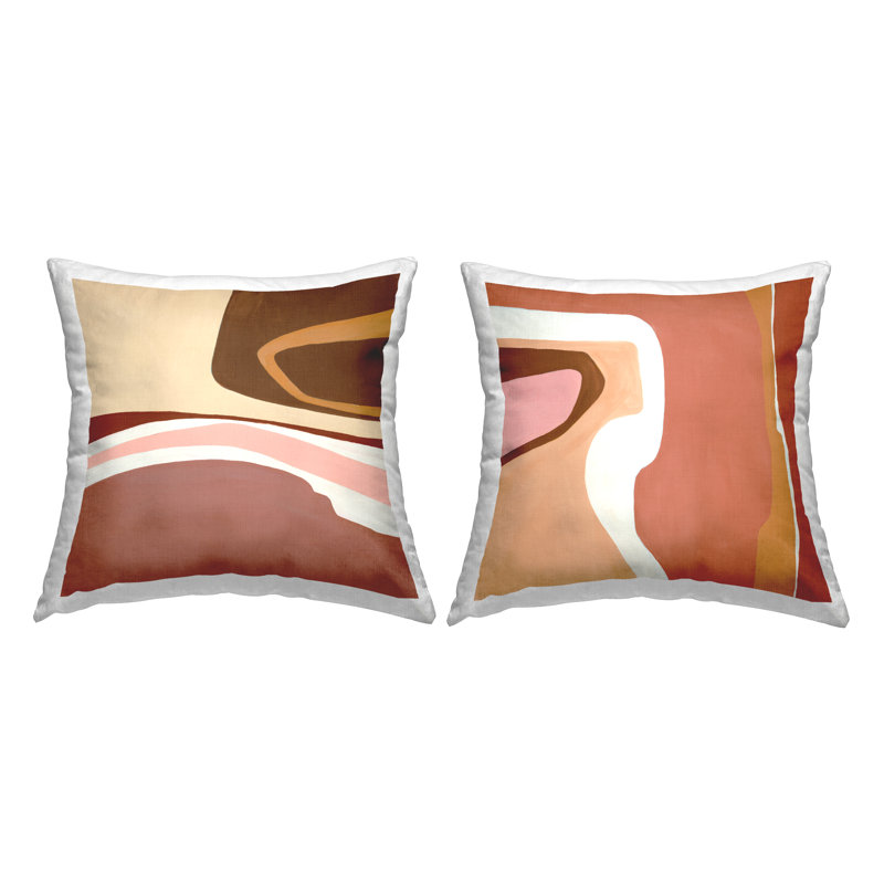 Coussin décoratif à motif rainuré à motif abstrait paysage du sud-ouest 2 pièces