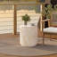 Table d'appoint d'extérieur COSIEST, table de bout de patio en forme de cylindre MgO, table d'appoint légère avec motif ondulé, support de plante rond pour jardin et balcon