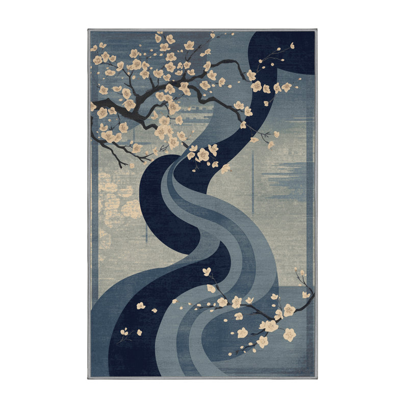 Tapis floral doux et moelleux Delmont, 8 x 12