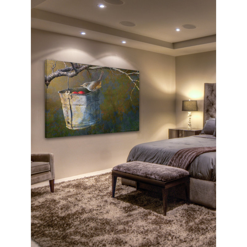 « apple bucket wren » par chris ", reproduction d’art sur toile tendue, H 24 po x l 36 po x P 1,5 po