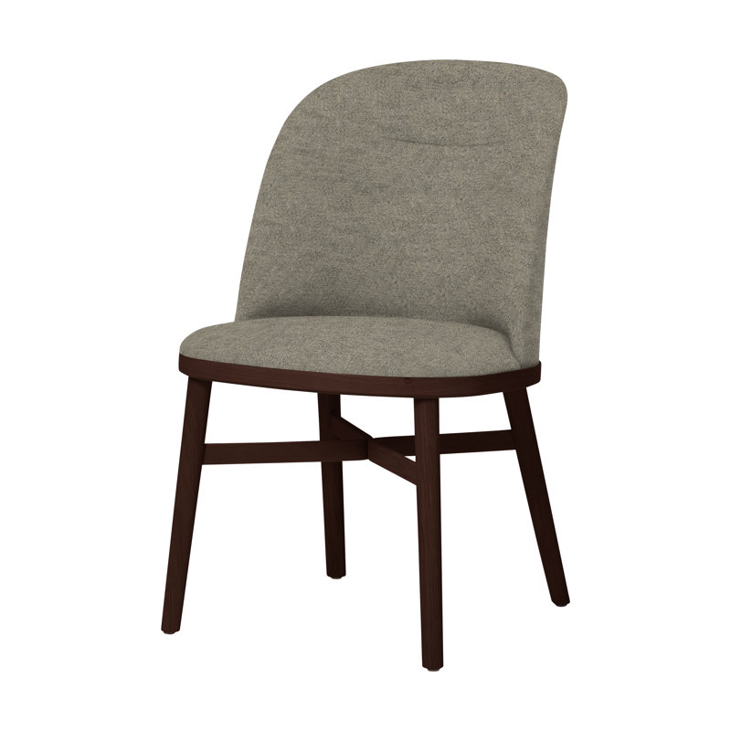 Bund 18'' H Upholstered Dining Chair, Dark Brown Oak, Melange Nap 111