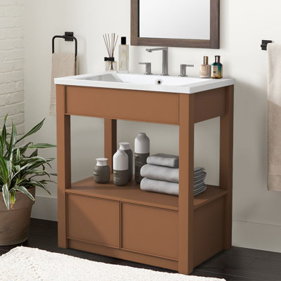 29.4'' Single Bathroom Vanity Base Only in Brown