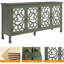 Buffet avec portes papillon sculptées et tablettes réglables - vert forêt