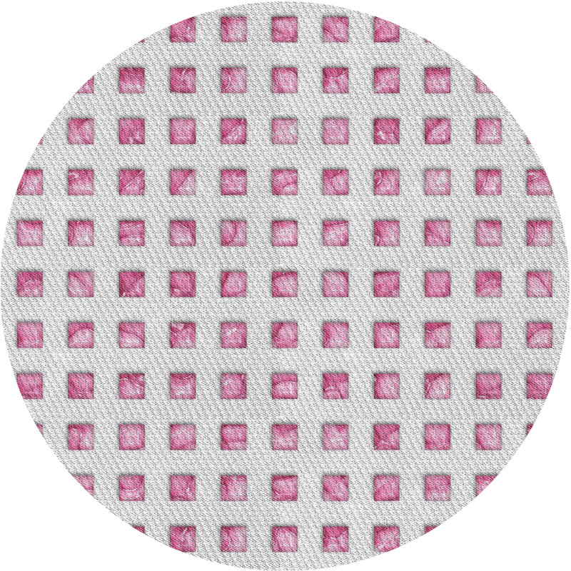 Tapis décoratif rose géométrique Pinette, Rond 8 pi