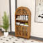 Armoire sculptée arquée vintage avec bibliothèque ouverte