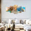 «Abstract Gilded Swirls», reproduction d'art sur toile 5 pièces par Blair A Set-93058788