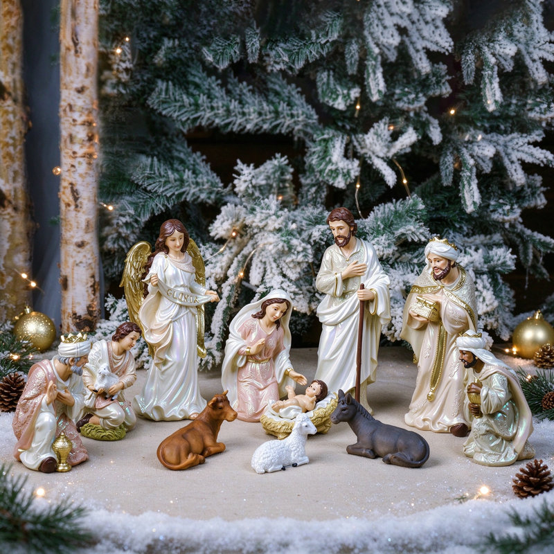Crèche de Noël en résine 12 po, 12 pouces
