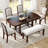 6-Piece Dining Set with Removable Leaf and Upholstered Seating-633861457-633861458