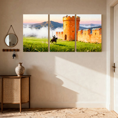 Ensemble de 3 reproductions d'art sur toile Mid-Century