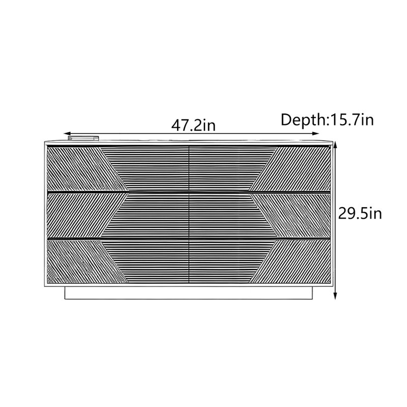 Eckstein, H 29,5 po x l 47,2 po x P 15,7 po