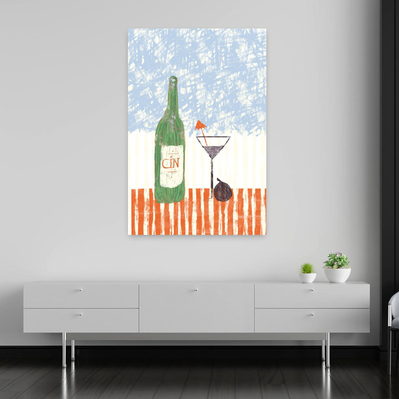 Art mural rétro, gin et gin, H 60 po x l 40 po