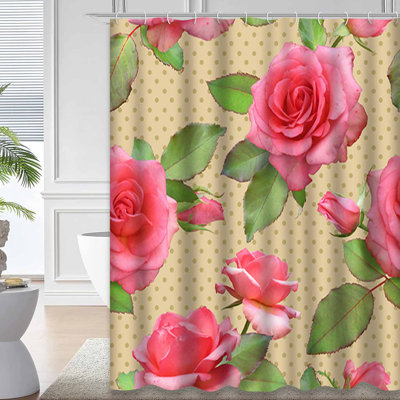 Fleurs de corail roses sans soudure à pois jaunes et roses avec 12 crochets