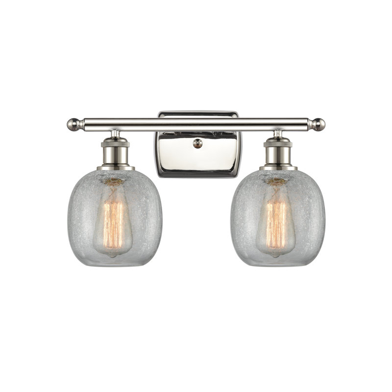 Éclairage de salle de bain à intensité variable 2 lumières Carlucci, Grainé, Ampoule incandescente rétro de 60 watts