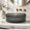 Lavabo de salle de bain vasque rond en verre cannelé noir 16 "Timeless