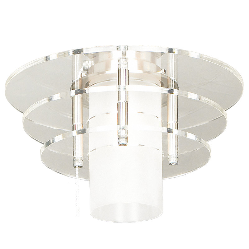 1-Light Ceiling Fan Branched Light Kit, Brushed Chrome