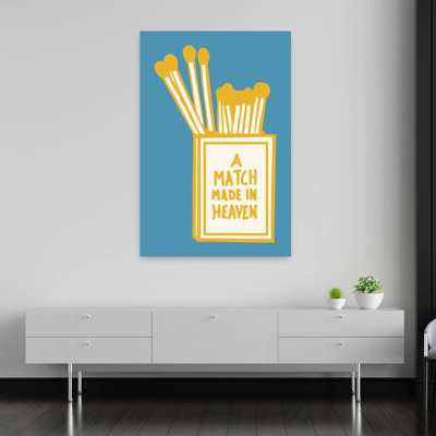 A Match Made In Heaven Romantic Abstract Contemporary Wall Art Print 1 Piece Wrapped Canvas Wall Art