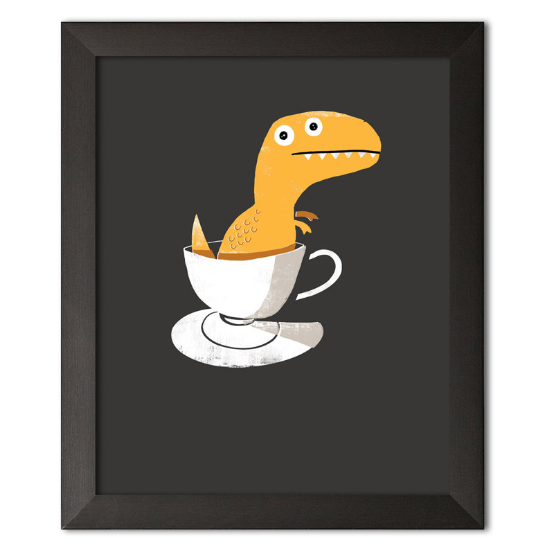 « tea rex », impression, H 14 po x l 11 po x P 0,75 po, Papier avec cadre noir