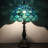 Tiffany Glass,Metal Table Lamp