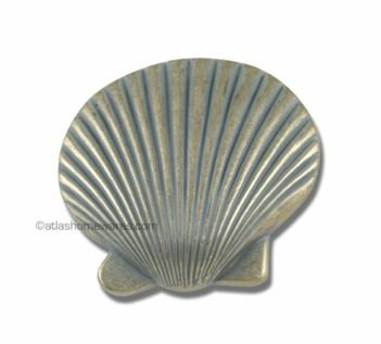 Clamshell 2" Length Novelty Knob, Verdigris