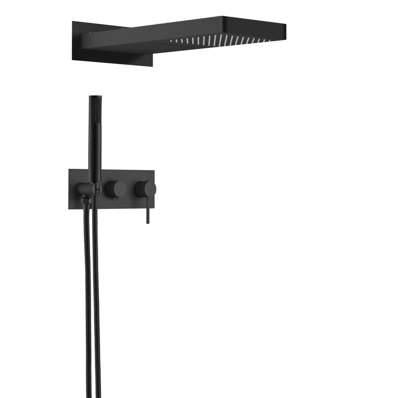 Mélangeur thermostatique de douche en acier inoxydable Dax 3 fonctions , Nickel