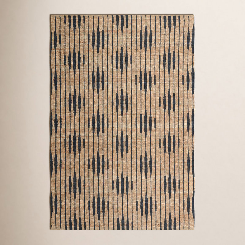 Raya Jute / Sisal Geometric Shapes Area Rug, Rectangle 8' x 10'