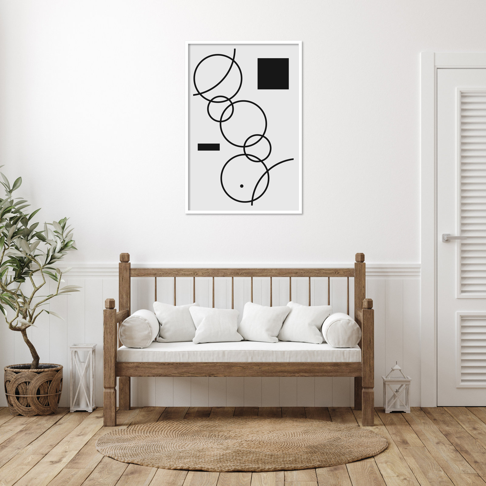 Minimal Shapes No 1 by Jay Stanley, White, 41" H x 28" W x 1" D