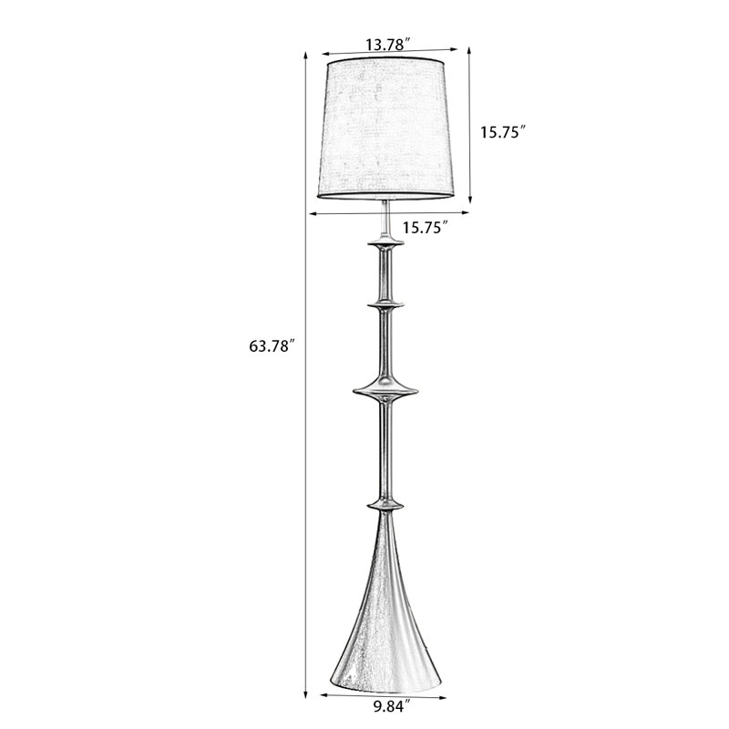 Blanc + tissu brun noisette + lampes sur pied sans fer, Brun noyer, Blanc