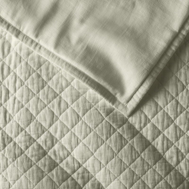 Jeffen Linen Blend Sham Set, Standard/Twin, Sage