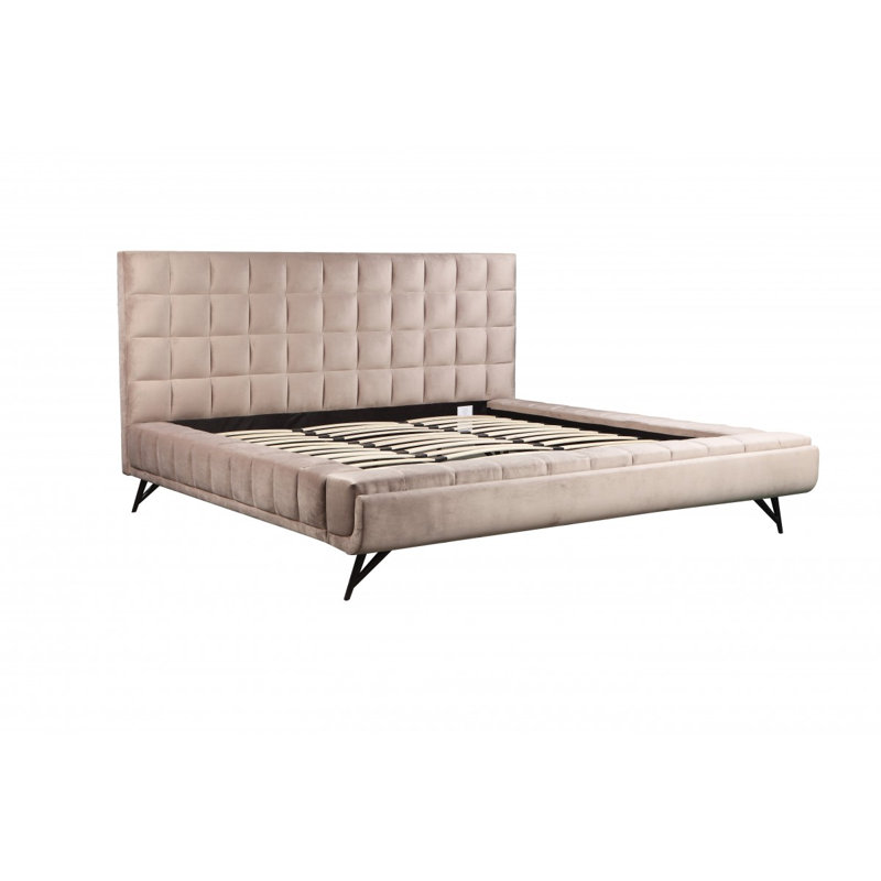 Très grand lit plateforme, beige, Beige, Grand