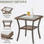 Ensemble de meubles d'extérieur 3 pièces, chaise berçante pivotante pour l'extérieur, ensemble bistro de patio en osier avec tablette latérale pour terrasse, beige-545141500