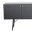 Console buffet Belo, 2 tiroirs, accent doré, noir, 63 pouces