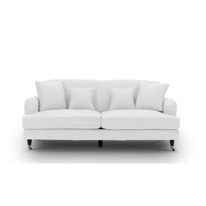 Letman Teddy Fabric Sofa, White, 3