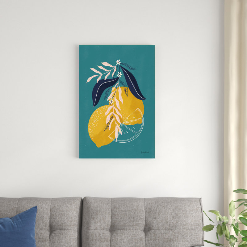«Lemons II» par Becky Thorns - impression sur toile tendue, H 30 po x l 20 po
