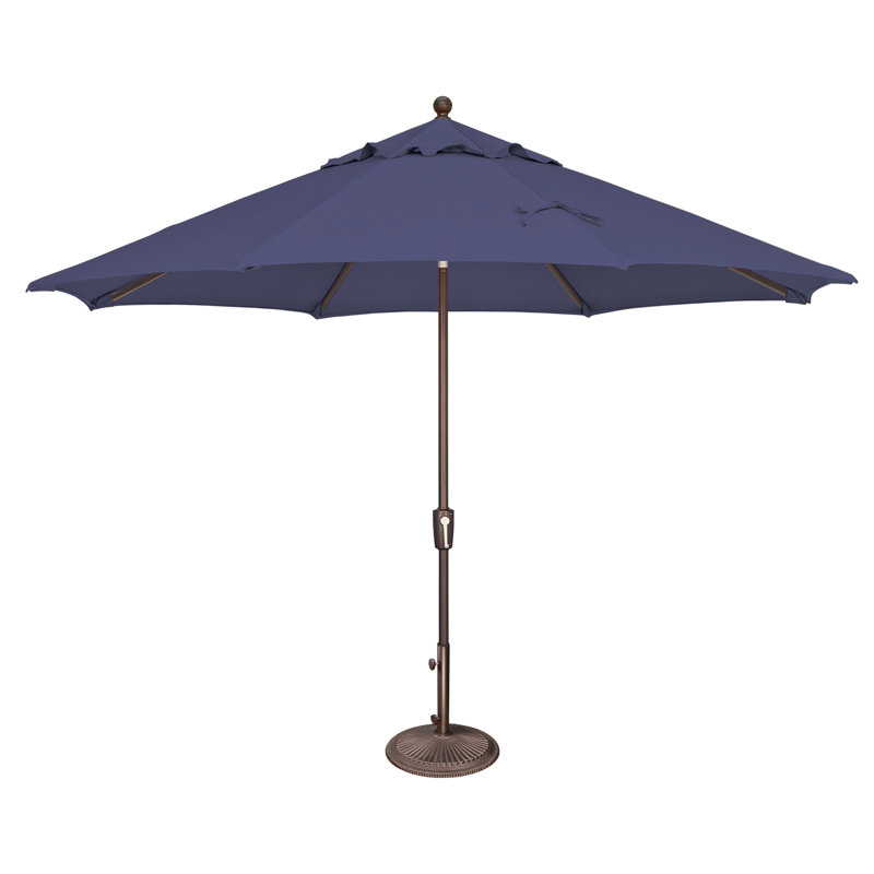 Parasol incliné à bouton-poussoir 11 'Laonceston, Bleu ciel, Bronze